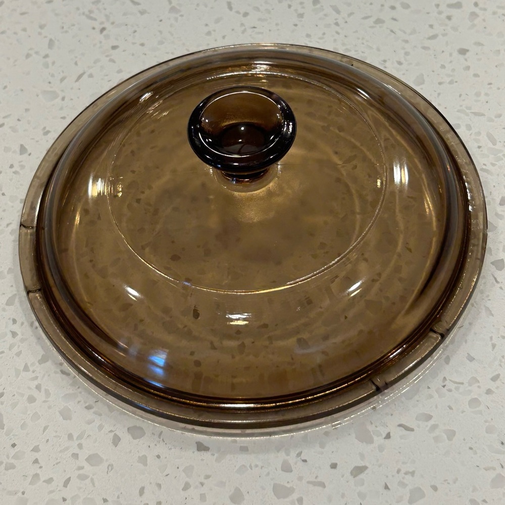 CORNING VISION WARE PYREX AMBER 6 3/8" REPLACEMENT POT LID 16 PYREX V1C